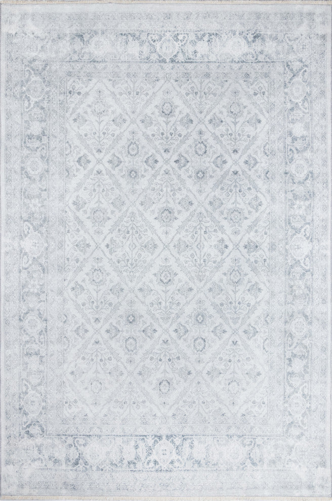 Momeni Chandler Cotton Polyester Traditional Grey Rug 5'6" X 8'6"