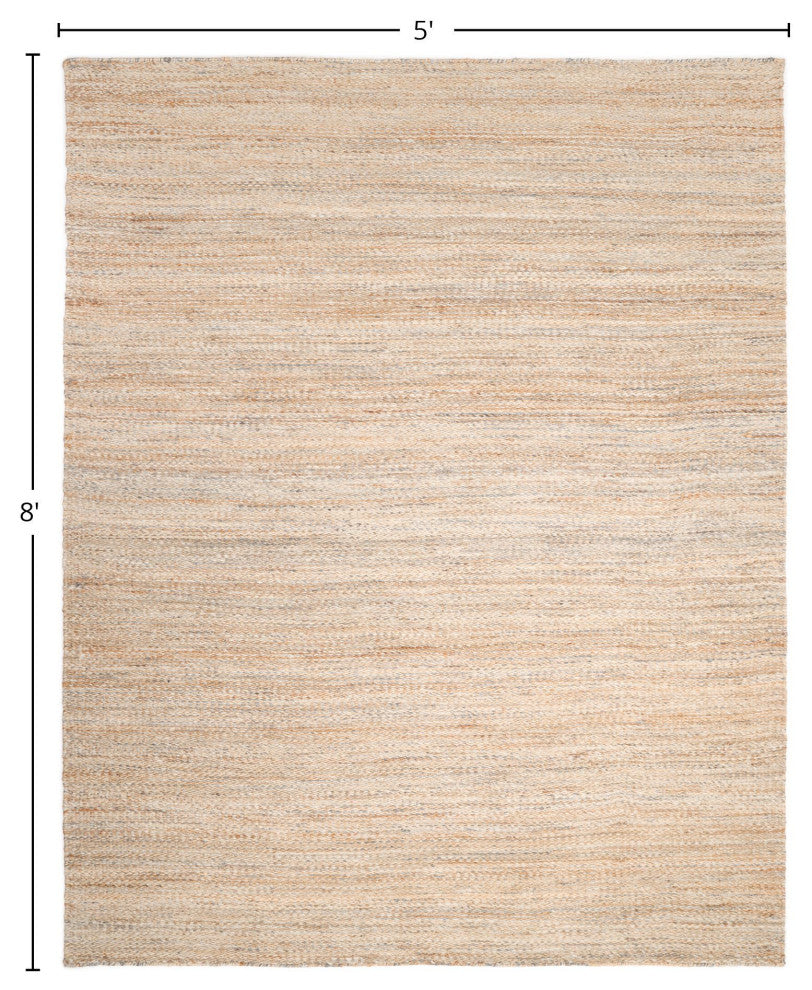 Lee Handmade Area Rug Brown, 5'x8'