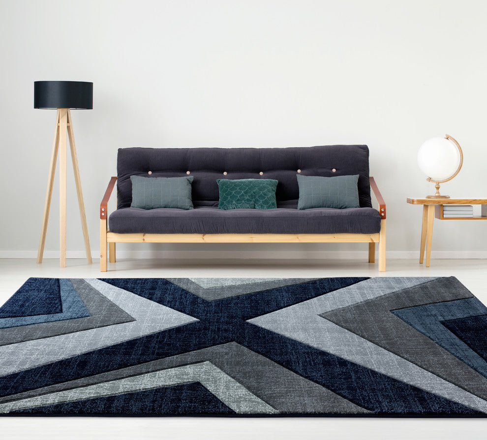 United Weavers Bristol Zine Navy Mat Rug 2'7x4'2