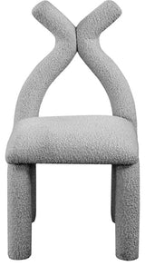 Xena Boucle Fabric Upholstered Accent/Dining Chair, Grey