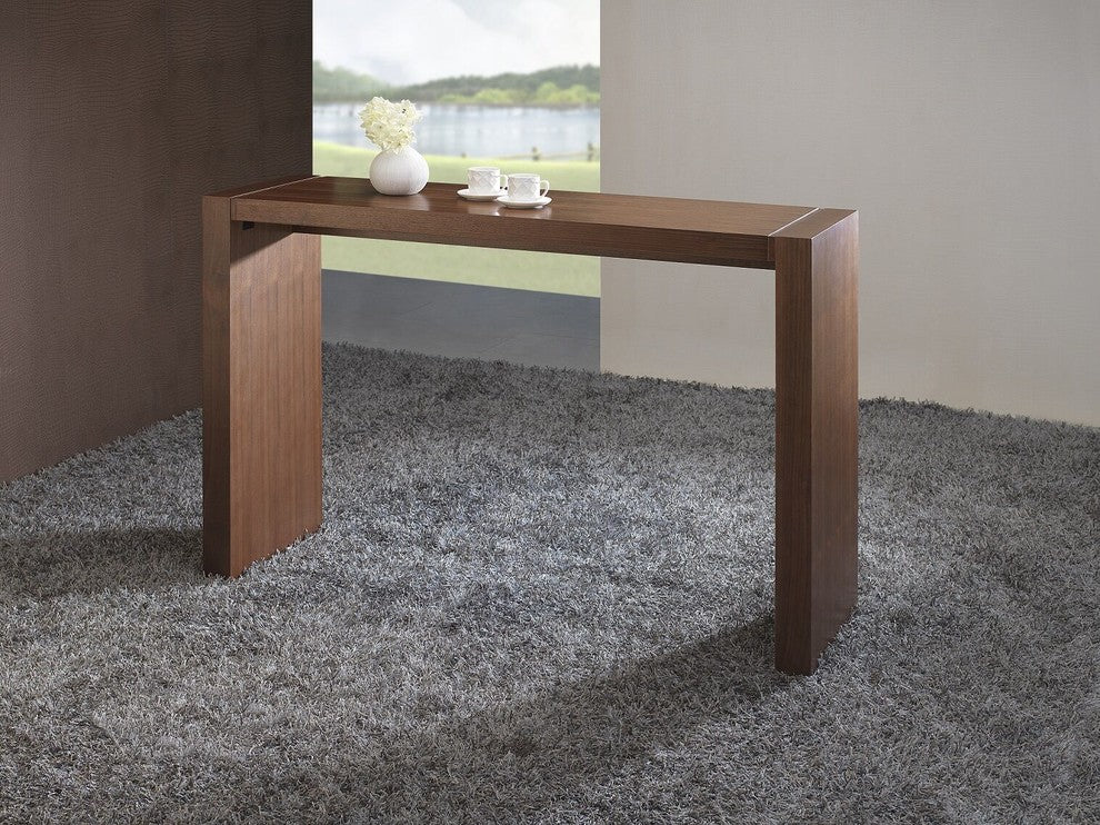 Contemporary Wooden Bar Table, Walnut