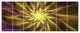 Shining Golden Exotic Fractal Flower, Floral Canvas Art Print, 83"x32", 7 Panels