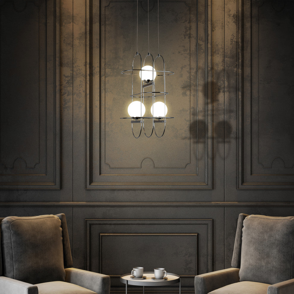 Lyra 16" ETL Certified Integrated LED Chandelier, Chrome