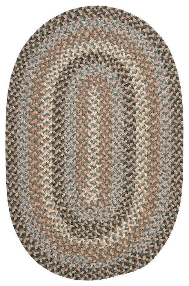 Boston Common BC54 Driftwood Teal Traditional Area Rug, Oval 8'x11'