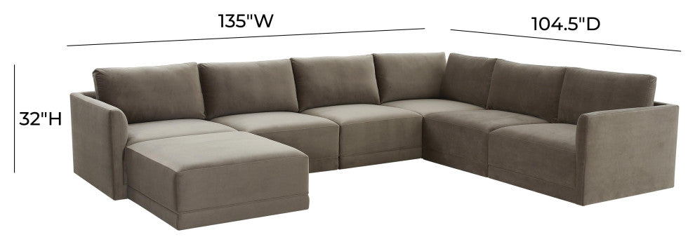 Willow Taupe Modular Large Chaise Sectional