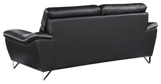 Giuliano Contemporary Premium Leather Match Loveseat Black