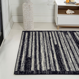 Khalil Modern Berber Stripe Black/Cream 3 ft. x 5 ft. Area Rug
