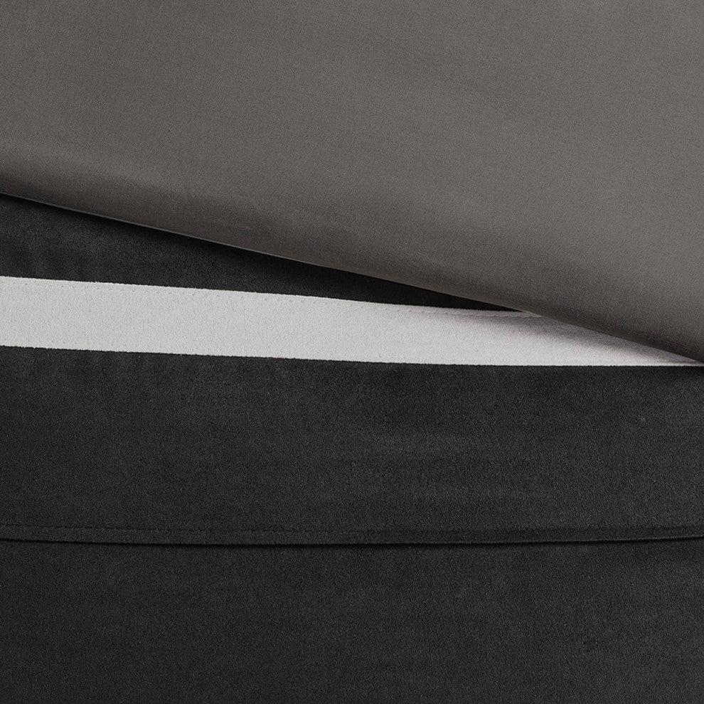 Madison Park Palmer Vera Microsuede 7-Piece Comforter Set, Black