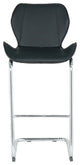 Modern PU 4 Bar chairs with Metal Legs for Dining,kitchen and Bar, Black
