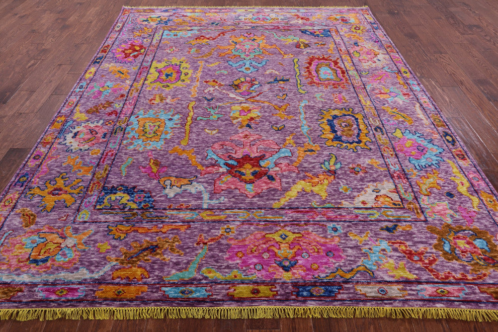 Hand Knotted Turkish Oushak Wool Rug 8' 4" X 9' 11" - Q14848