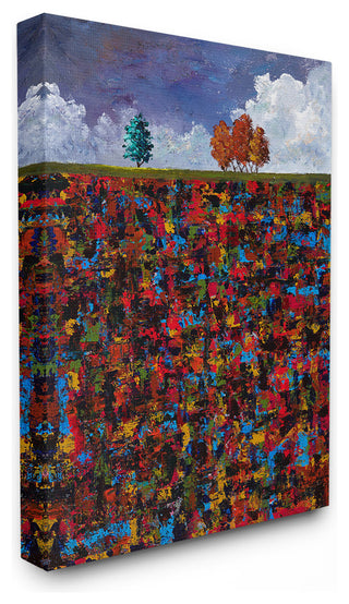 Abstract Texture Autumn Trees in the Sky Oversized Stretched Canvas, 24"x30"