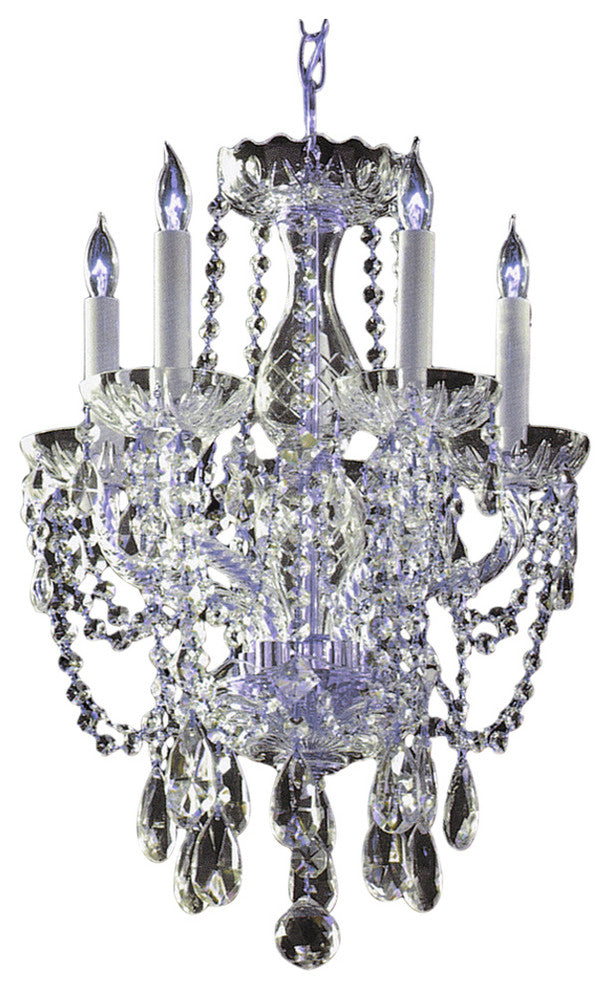 Traditional Crystal 5-Light Mini Chandelier, Polished Chrome Finish