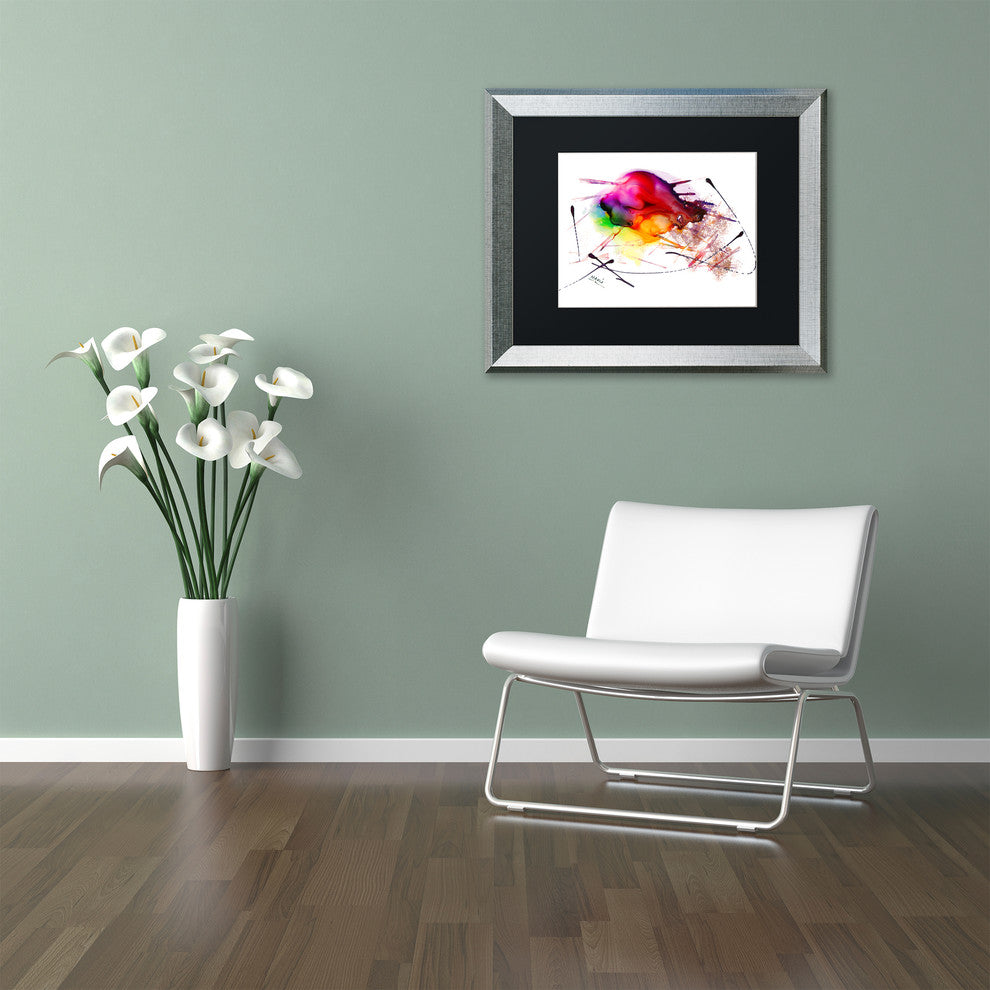 Mako 'Abstract 02' Art, Silver Frame, Black Mat, 20x16