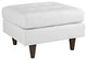 Modern Contemporary Leather Ottoman, White Leather