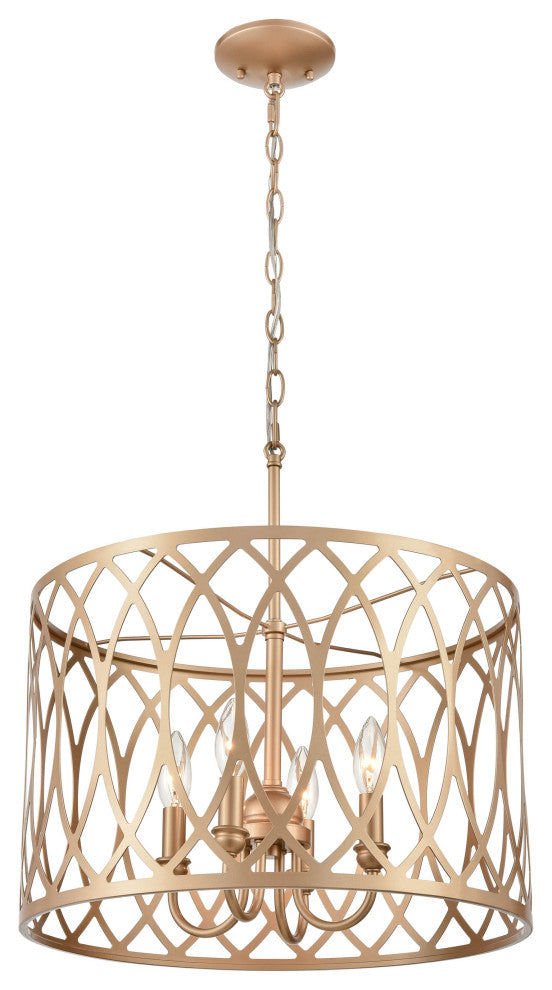4 Light 18 in. Painted Modern Gold Pendant