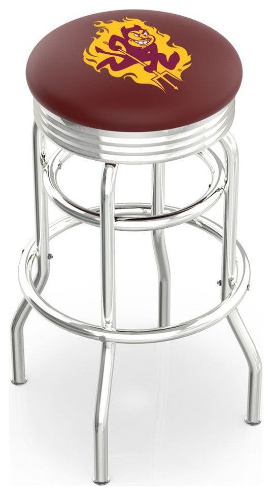 Holland L7C3C Arizona State Sparky 25" 2-Ring Counter Stool - Chrome