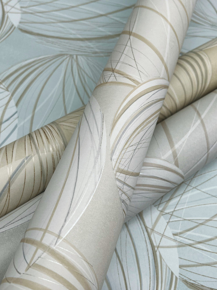 Taupe Floating Lanterns Wallpaper