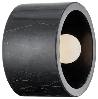 Loris 1 Light Flush Mount/Wall Sconce, Polished Nickel, Black