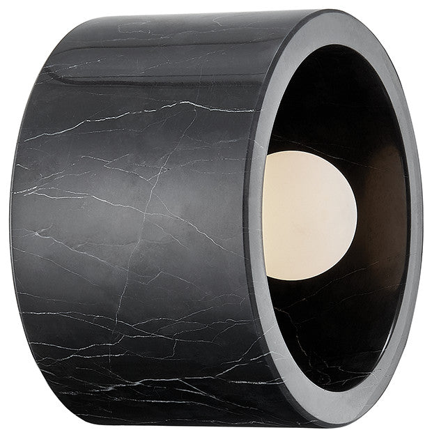 Loris 1 Light Flush Mount/Wall Sconce, Polished Nickel, Black