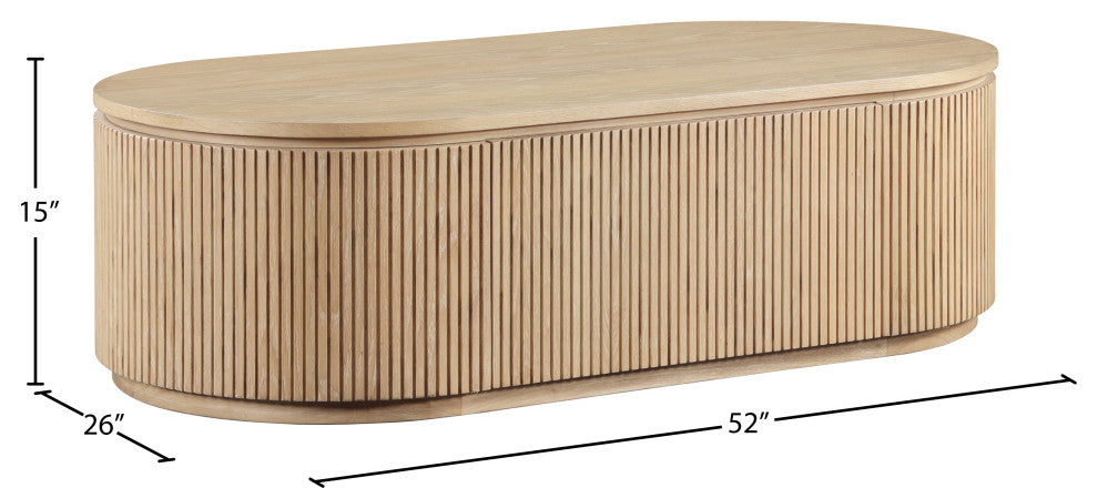 Moana Wood Storage Coffee Table, Natural, 52" W X 26" D