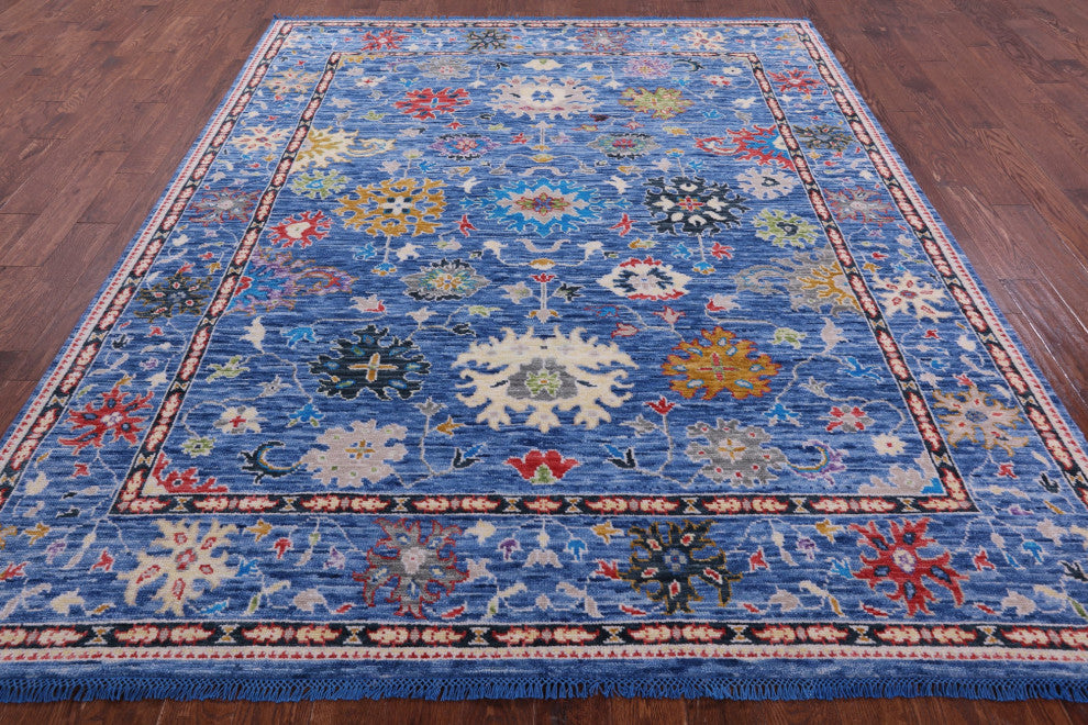 7' 11" X 9' 9" Hand Knotted Turkish Oushak Wool Rug - Q15735