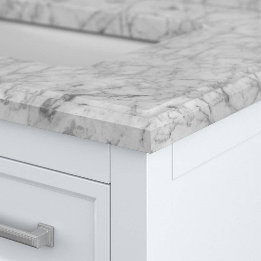 Affinity Bathroom Vanity With Carrara Marble Countertop, White, 31 in