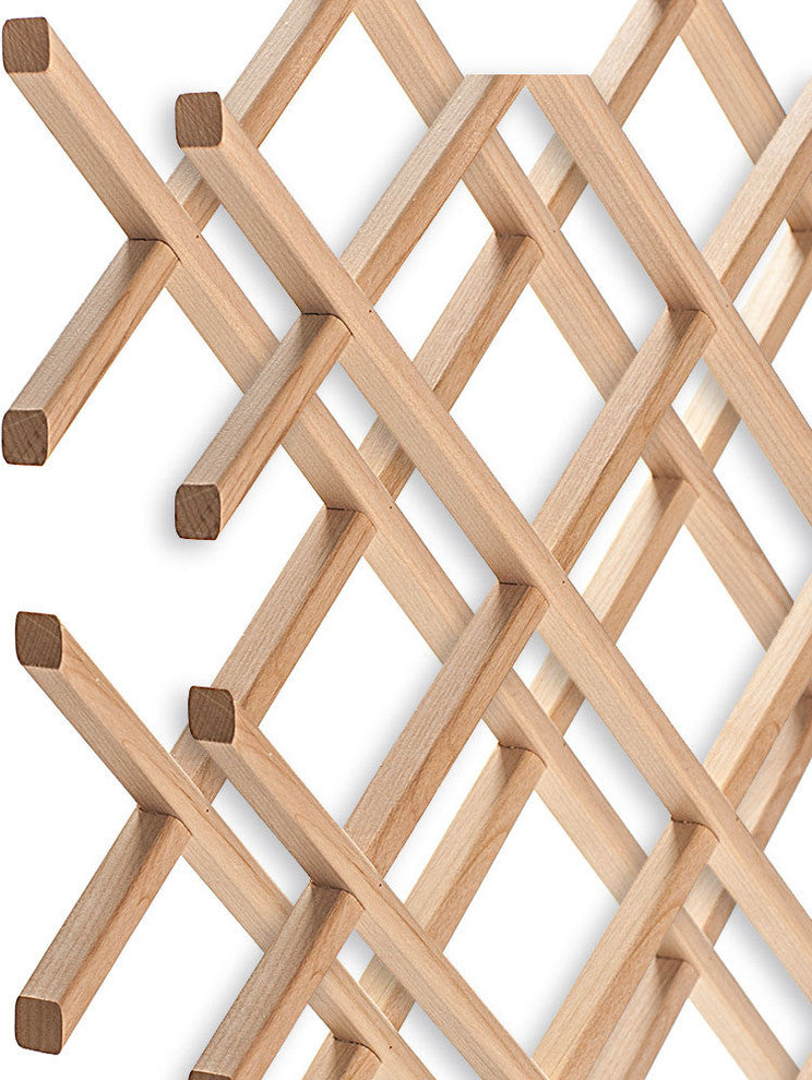 14-Bottle Trimmable Wine Rack Lattice Panel Inserts, Alder