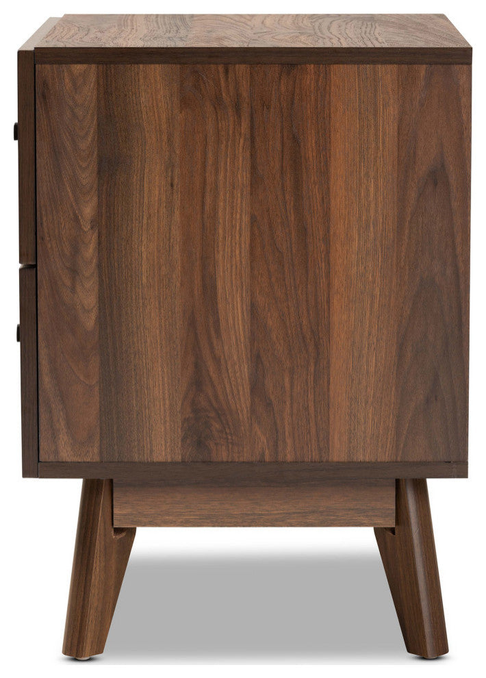 Hugo Mid-Century Night Stand, Walnut Brown