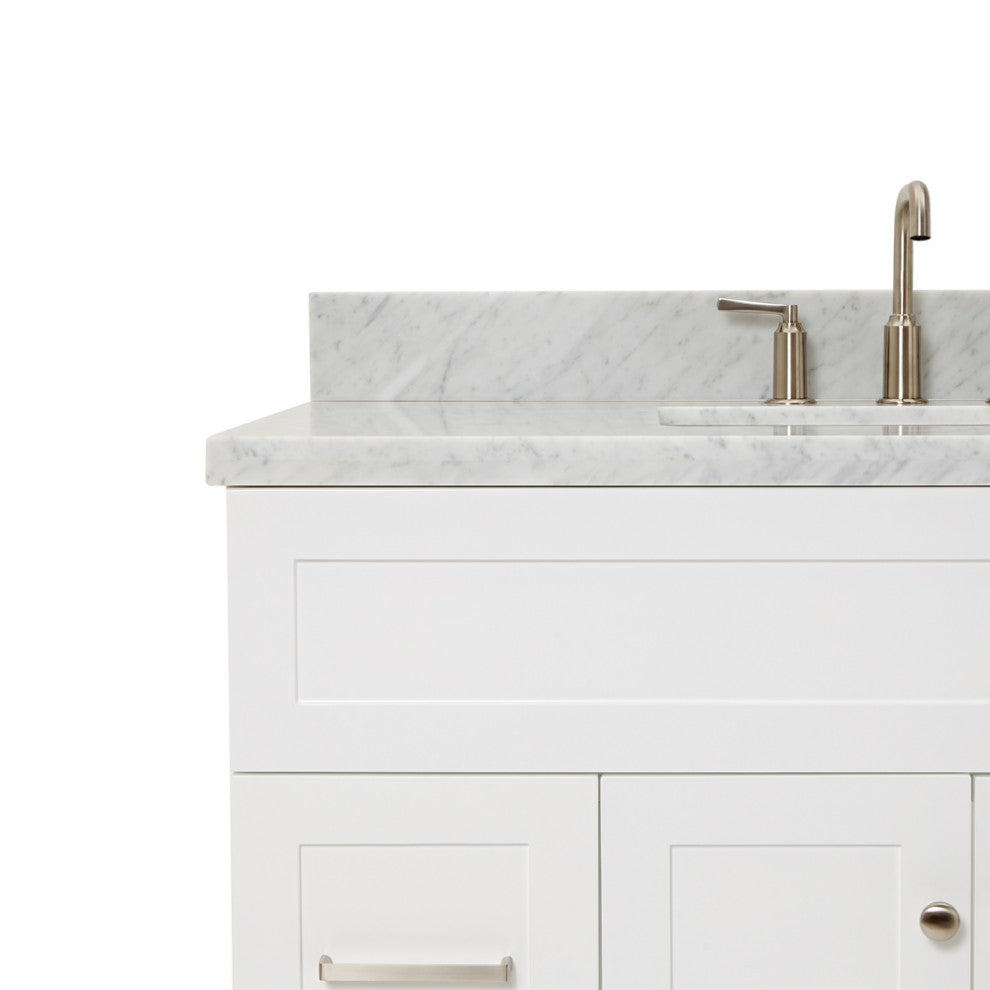 Ariel Hamlet 43" Rectangle Sink Bath Vanity, 1.5" Carrara Marble