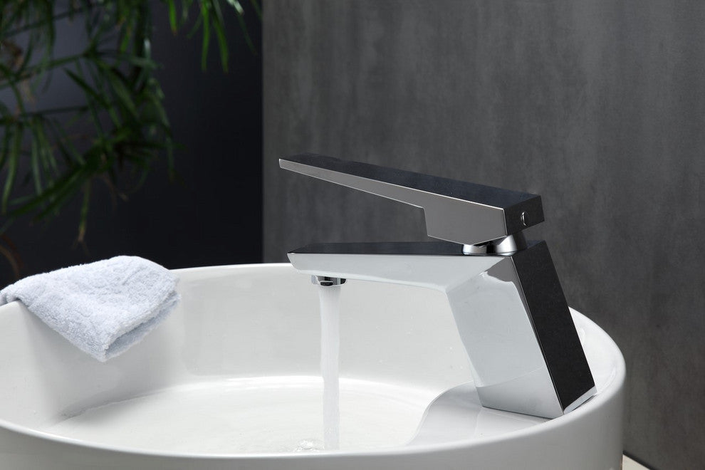 Aqua Siza Single Lever Bathroom Vanity Faucet, Chrome