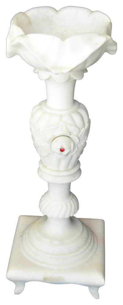 White Marble Candle Stand
