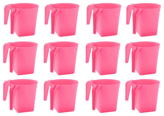 YBM Home Square Plastic Wash Cup, long-lasting, Pink, 12