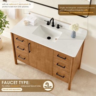 Velora Bathroom Vanity, Mango Brown, 48", With Mirror
