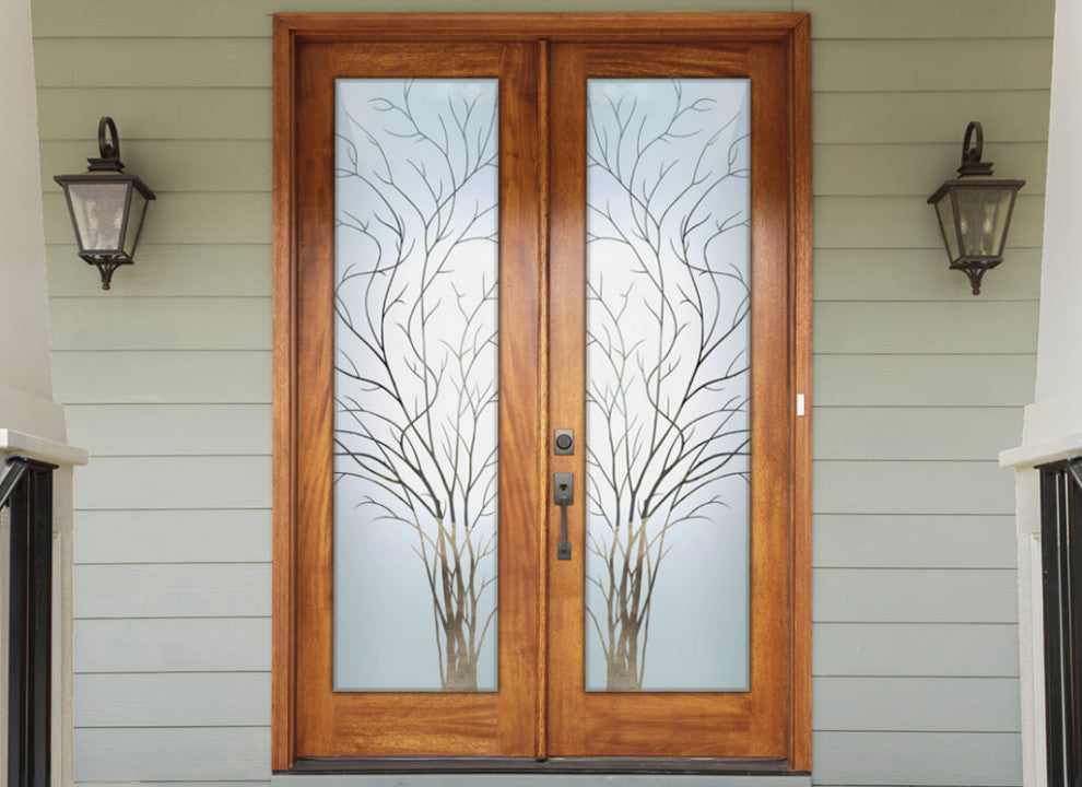 Interior Prehung Door or Interior Slab Door - Wispy Tree - Primed - 24" x...