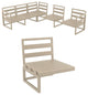 Mykonos Extension Taupe With Acrylic Fabric Natural Cushion