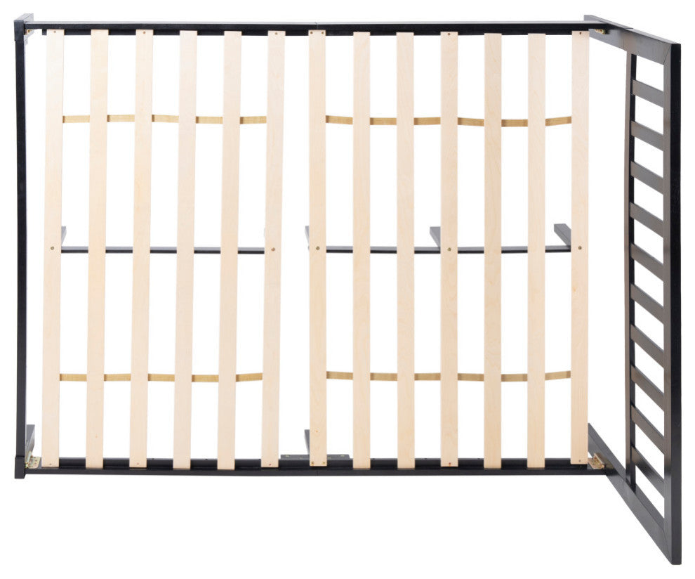 Braxton Modern Farmhouse Acacia Wood Queen Bed Platform, Black