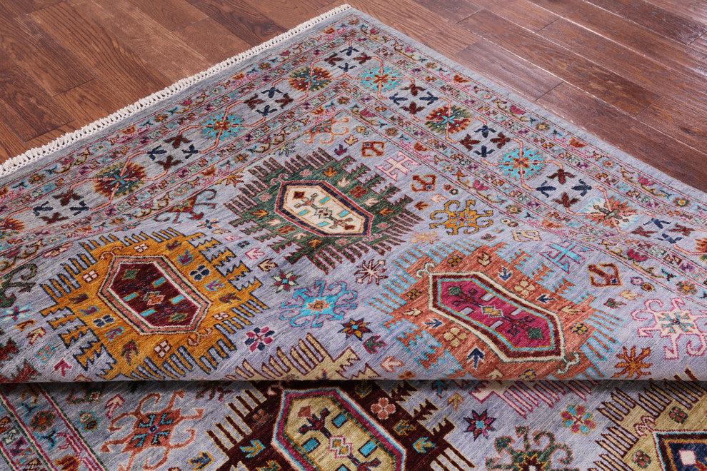 Handmade Fine Turkmen Ersari Wool Rug 6' 10" X 9' 8" Q11308