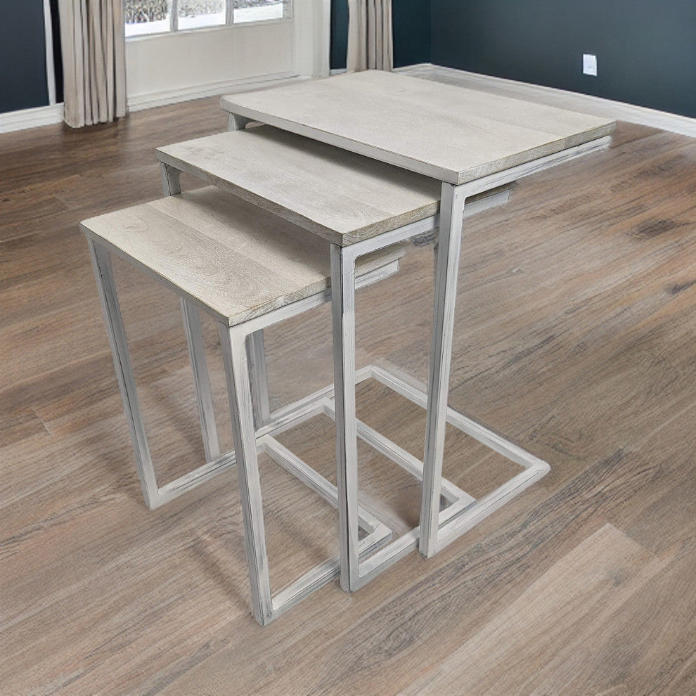 Easton Nesting Table Set, Whitewash