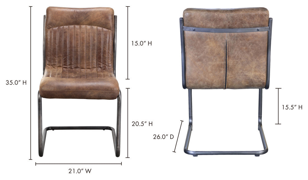 Industrial Ansel Dining Chair Light Brown - M2 - Brown