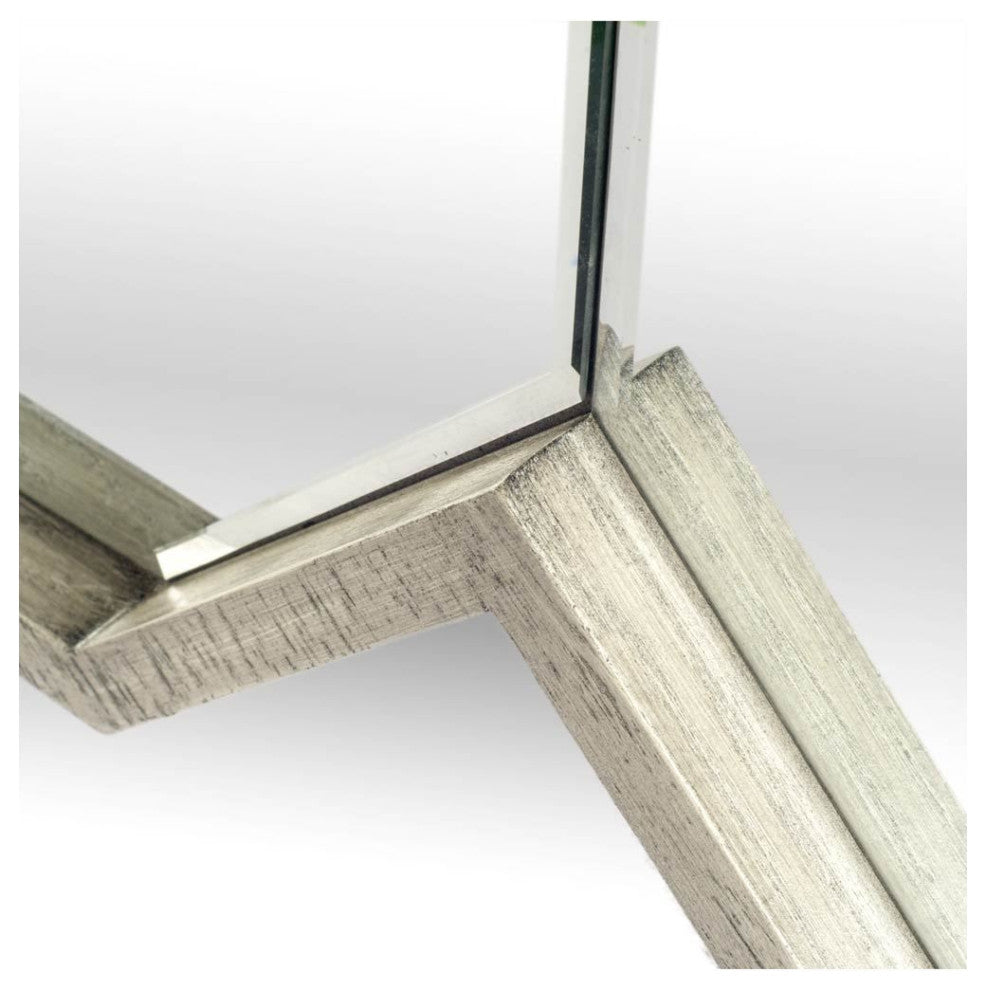 HomeRoots Grey Wood Frame Wall Mirror