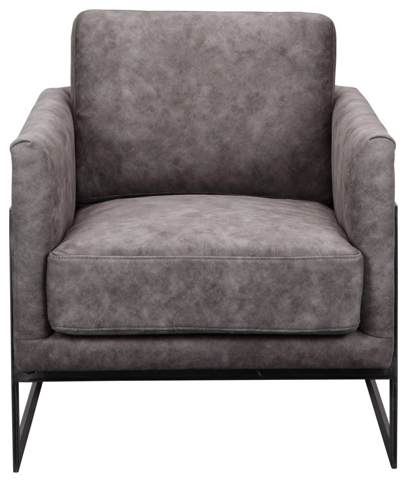 Modern Luxley Club Chair Grey Velvet - Grey