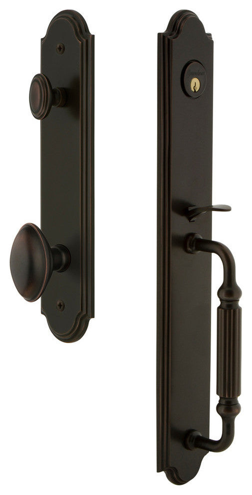 Arc 1-Piece Dummy Handleset, F Grip and Eden Prairie, Timeless Bronze, 848561