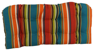 42"X19" U-Shaped Patterned Polyester Tufted Settee/Bench Cushion, Westport Teal