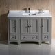 Oxford Traditional Bathroom Cabinets With Top and Sink, Gray, 48"