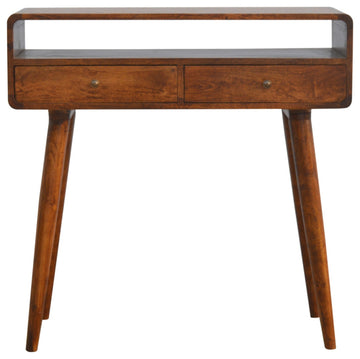 Curved Chestnut Console Table