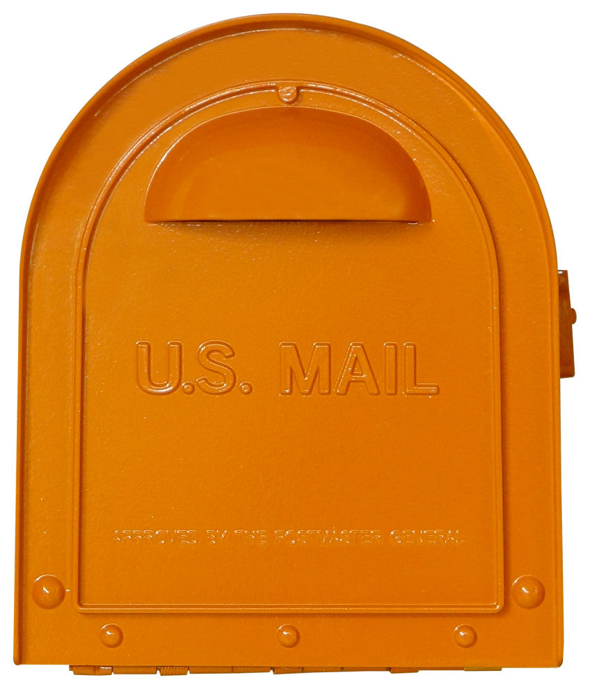 Mid Modern Dylan Curbside Mailbox, Orange