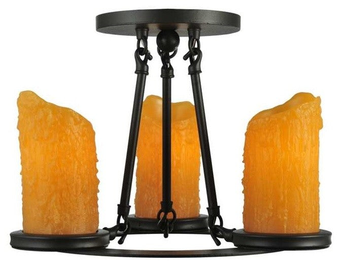 14 Wide Carpathian 3 Light Semi-Flushmount