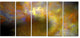 Blur Yellow Sky with Stars, Abstract Canvas Art Print, 60"x28", 5 Panels