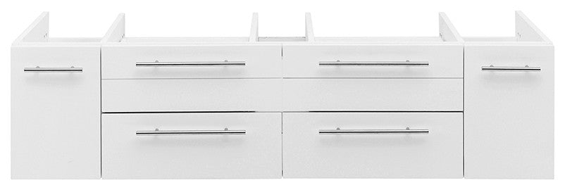 Lucera Wall Mount Vessel Sink Bathroom Cabinet, White, 60"