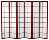 6' Tall Canvas Double Cross Room Divider, Rosewood, 6 Panels
